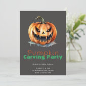 ジャッ不気味ク・オ・ランタングレーのカボチャ彫刻パーティー 招待状 (スタンド正面)
