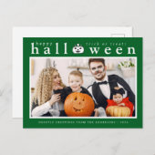 ジャッ不気味ク・オ・ランタンハッピーハローウィン1写真 シーズンポストカード (正面/裏面)