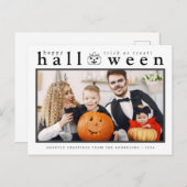 ジャッ不気味ク・オ・ランタンハッピーハローウィン1写真 シーズンポストカード (正面/裏面)
