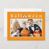 ジャッ不気味ク・オ・ランタンハッピーハローウィン1写真 シーズンポストカード (正面/裏面)