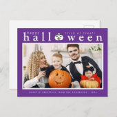 ジャッ不気味ク・オ・ランタンハッピーハローウィン1写真 シーズンポストカード (正面/裏面)