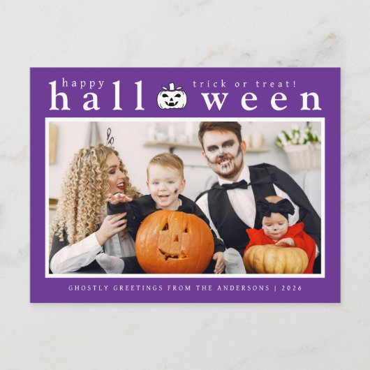ジャッ不気味ク・オ・ランタンハッピーハローウィン1写真 シーズンポストカード (正面)