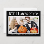 ジャッ不気味ク・オ・ランタンハッピーハローウィン1写真 シーズンポストカード (正面/裏面)