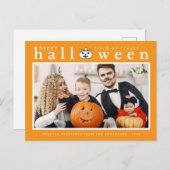 ジャッ不気味ク・オ・ランタンハッピーハローウィン1写真 シーズンポストカード (正面/裏面)