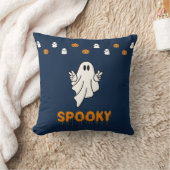ジャッ不気味クOランタンブルーハロウィーン付き幽霊 クッション (ブランケット)