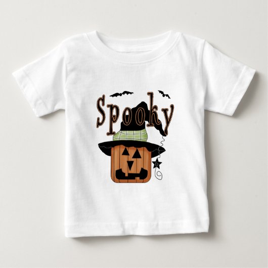 ジャッ不気味クOランタン長袖シャツ ベビーTシャツ (正面)