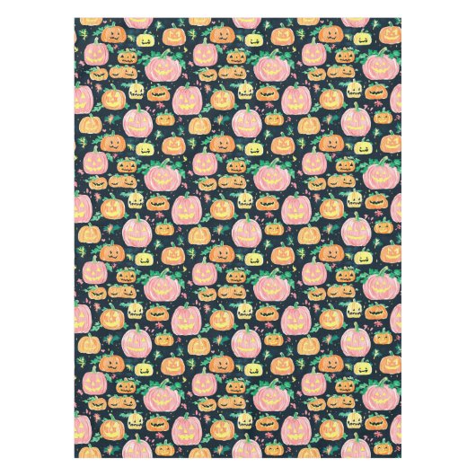 ジャッ名門私立校風のク・オランタン・ハロウィーン テーブルクロス (正面)