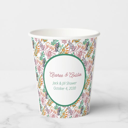 ジャッ数々のクとジ葉ルシャワーの色の 紙コップ (裏面)