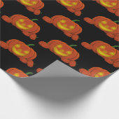 ジャッ白熱［赤熱］光を放つク・オ・ランタン・パンプキン ラッピングペーパー (角)