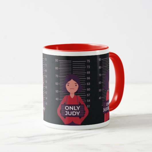 ジャディだけが警察のマグおもしろいショットを判断できる マグカップ (正面右)