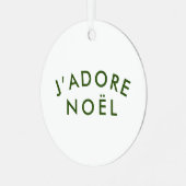 ジャドーレノエル |クリスマスのミニマリストグリーンホワイト メタルオーナメント (正面左)