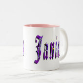 ジャニスの名前のロゴ、 ツートーンマグカップ (正面右)