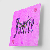 ジャニス・ガールズ・ネーム・ロゴ、 スクエア壁時計 (傾斜)