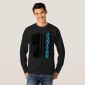 ジャニター米国国旗のジャニター施設管理者の便利屋 Tシャツ (正面フル)