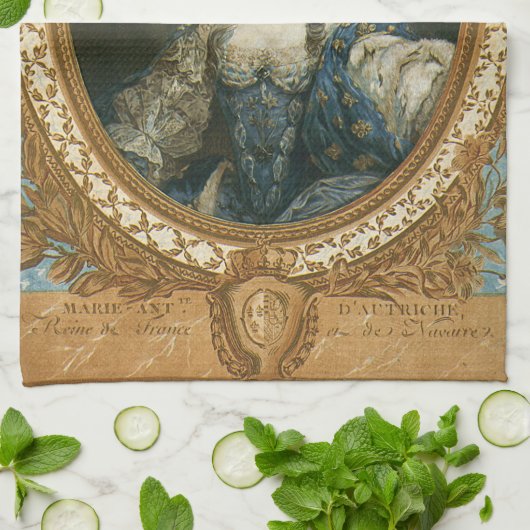 ジャニーネポートレートオブマリーアントワネットファインアート キッチンタオル (折り畳み)