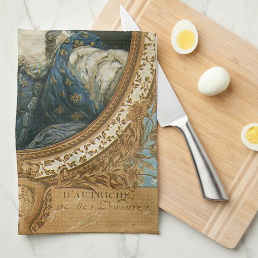 ジャニーネポートレートオブマリーアントワネットファインアート キッチンタオル (四つ折り)