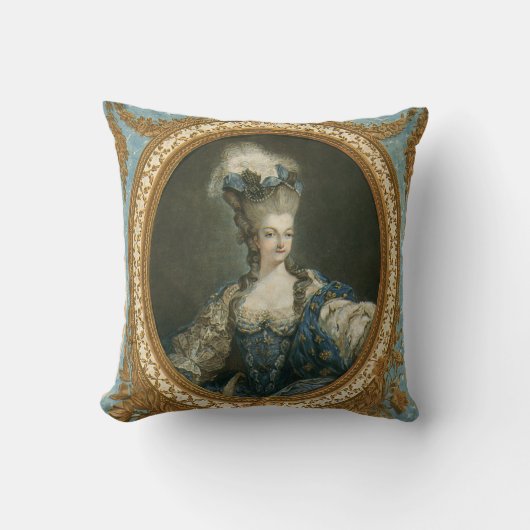 ジャニーネポートレートオブマリーアントワネットファインアート クッション (正面)