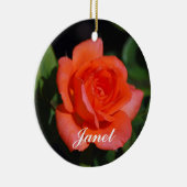 ジャネットオレンジアンドアプリコットバラオーナメント セラミックオーナメント (右)