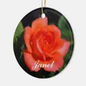 ジャネットオレンジアンドアプリコットバラオーナメント セラミックオーナメント (左)