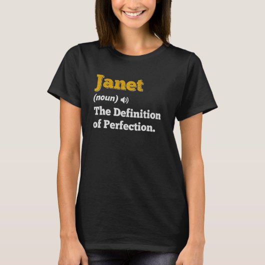 ジャネットギフト名パーソナライズされた誕生日名定義 Tシャツ (正面)