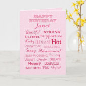 ジャネットハッピーバースデーの賛辞 カード (黄色い花)