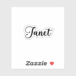 ジャネット名 – 手書き書道 シール