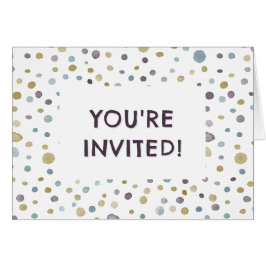 ジャネット紙吹雪ウォーターカラードット誕生日招待状