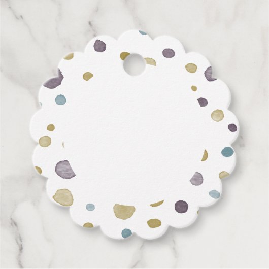 ジャネット紙吹雪水彩ドットメッセージカード フェイバータグ (正面)