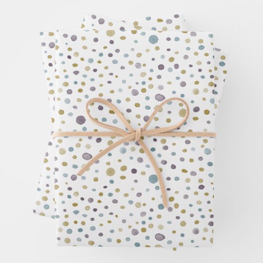 ジャネット紙吹雪水彩網点ラッピング紙 ラッピングペーパーシート (インサイチュ)