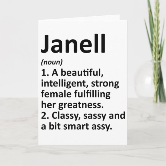 ジャネル 誕生日名前 ジョーク クリスマス カード (正面)