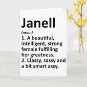 ジャネル Definition 名前入り ユニーク クリスマス カード (黄色い花)