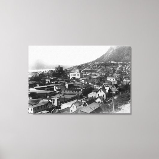 ジャノーの町並み、アラスカ写真3 キャンバスプリント (正面)