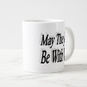 ジャバおもしろいコーヒー引用文ブラック文字 ジャンボコーヒーマグカップ (正面右)