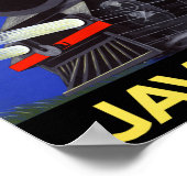 ジャバインドネシアヴィンテージ旅行ポスター復元 ポスター (角)