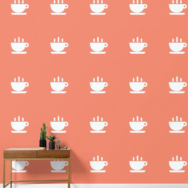 ジャバサーモンキッチンのホワイトカップ 壁紙 (廊下)