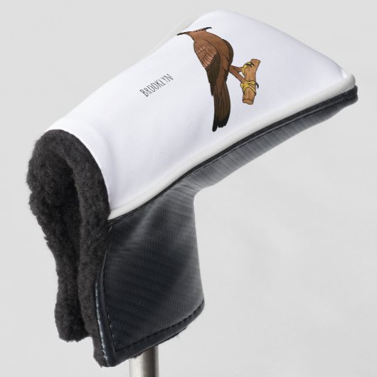 ジャバンホークイーグル鳥の漫画イラストレーション ゴルフヘッドカバー (3/4 正面)