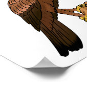 ジャバンホークイーグル鳥の漫画イラストレーション ポスター (角)