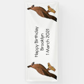 ジャバンホークイーグル鳥の漫画イラストレーション 横断幕 (縦)