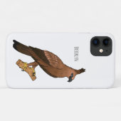 ジャバンホークイーグル鳥の漫画イラストレーション Case-Mate iPhoneケース (裏面(横))