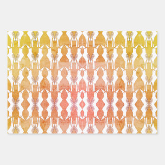 ジャバンミナ鳥ラッピング紙フラットシートセット3 ラッピングペーパーシート