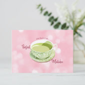 ジャパニーズピンク抹茶 ブライダルシャワー アドバイス&ウィッシュ エンクロージャーカード (スタンド正面)