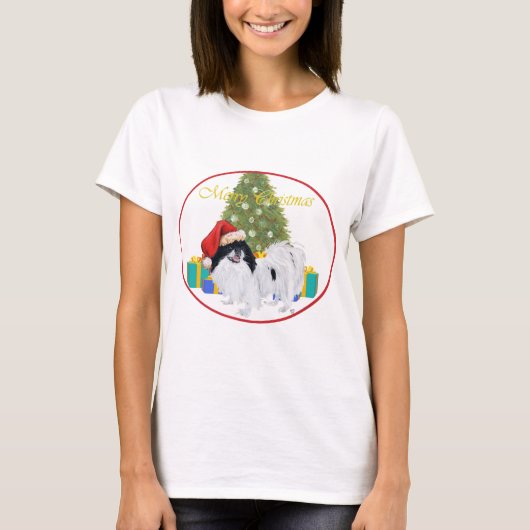 ジャパニーズ・チン・メリー・クリスマス Tシャツ (正面)
