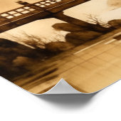 ジャパンディアートヴィンテージ村の風景暖茶 ポスター (角)