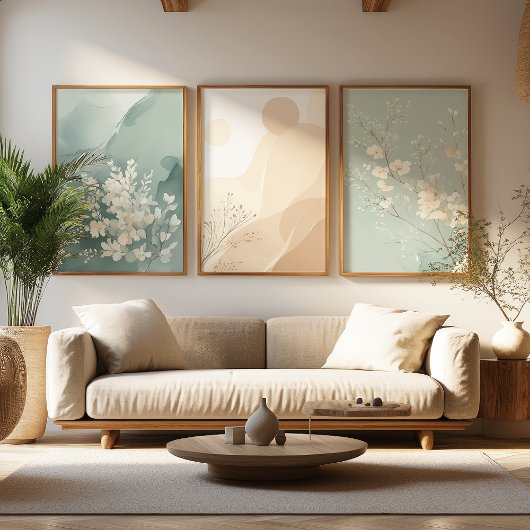 ジャパンディセージグリーンフローラアート | ゼンウォールプリントセット