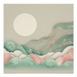 ジャパンディ抽象芸術ベクトルアートソフトパステル ポスター