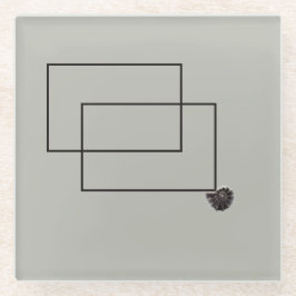 ジャパンディ海生活沿岸ベージュニュートラルモノクロ ガラスコースター