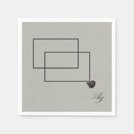 ジャパンディ海生活沿岸ベージュニュートラルモノクロ スタンダードカクテルナプキン