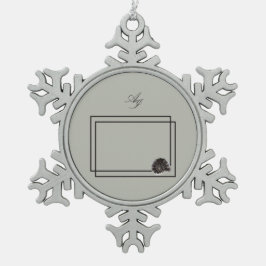 ジャパンディ海生活沿岸ベージュニュートラルモノクロ スノーフレークピューターオーナメント