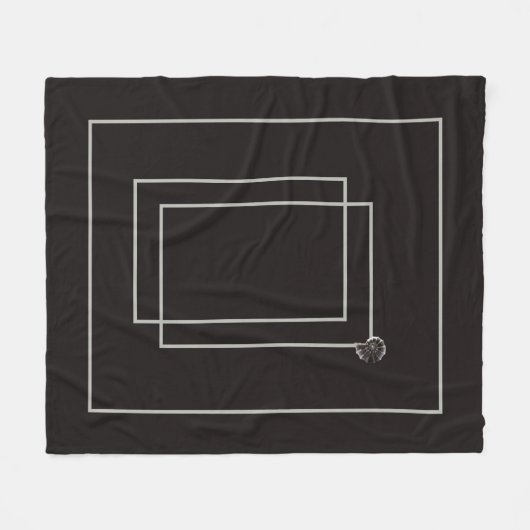 ジャパンディ海生活沿岸ベージュニュートラルモノクロ フリースブランケット (正面(横))