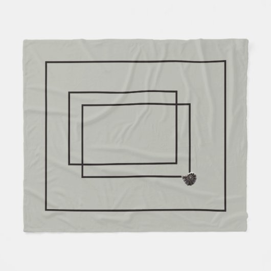 ジャパンディ海生活沿岸ベージュニュートラルモノクロ フリースブランケット (正面(横))